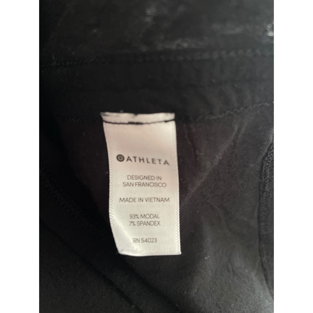 Athleta Maxi Dress Womens Small Tall Black Modal Spandex Asymmetrical Cap Sleeve - Picture 10 of 10